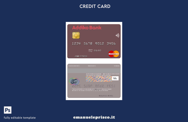 modello mastercard Slovenia Addiko Bank in stile verificato